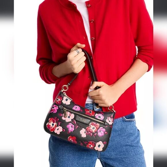 Kate Spade Hudson Fall Poppies Embossed Peeble Leather Convertible Crossbody$278 - Picture 1 of 12